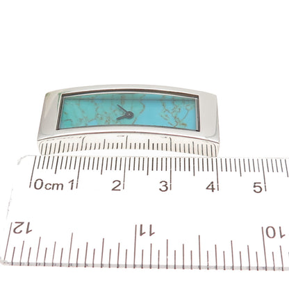 Ecclissi 925 Sterling Silver Vintage Real Lone Mountain Turquoise Quartz Watch