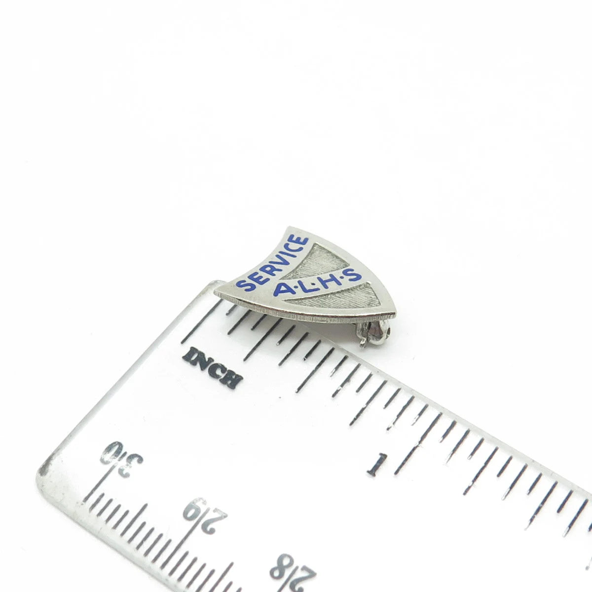 925 Sterling Silver Antique Enamel Abraham Lincoln High School Shield Pin Brooch
