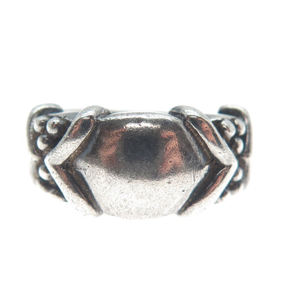 SIDNEY EVAN 925 Sterling Silver Vintage Modernist Oxidized Ring Size 5.75