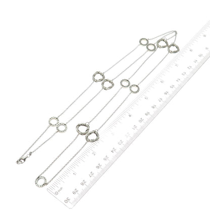 PETER THOMAS ROTH 925 Sterling Silver Vintage Circle Station Chain Necklace 36"