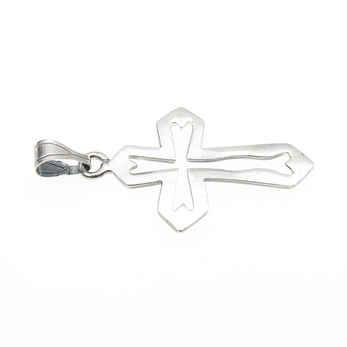 925 Sterling Silver Vintage Cross Oxidized Charm Pendant