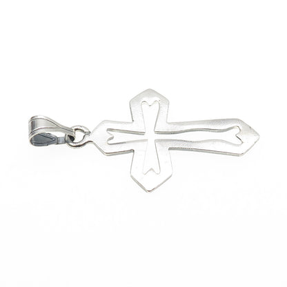 925 Sterling Silver Vintage Cross Oxidized Charm Pendant