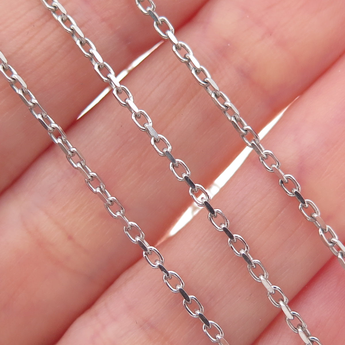 925 Sterling Silver Vintage Italy Cable Chain Necklace 16"