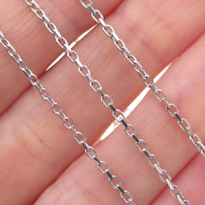 925 Sterling Silver Vintage Italy Cable Chain Necklace 16"