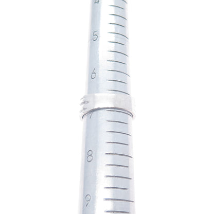 925 Sterling Silver Vintage Modernist Crisscross Oxidized Ring Size 7