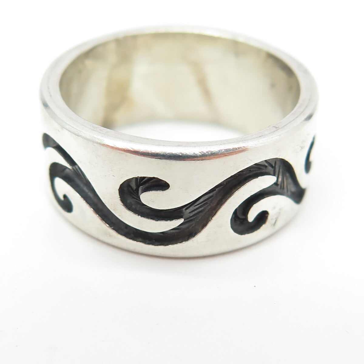 925 Sterling Silver Vintage Mexico Branches Band Ring Size 11.5