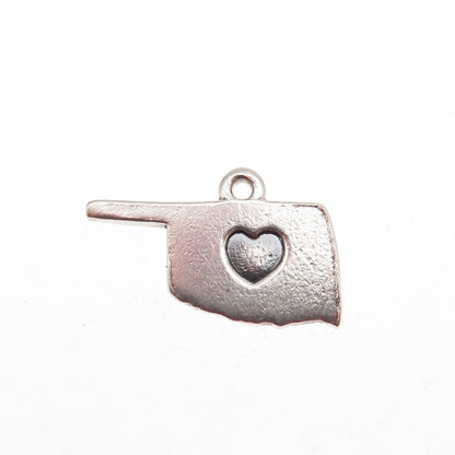 James Avery 925 Sterling Silver Vintage I Love Oklahoma Mini Charm Pendant