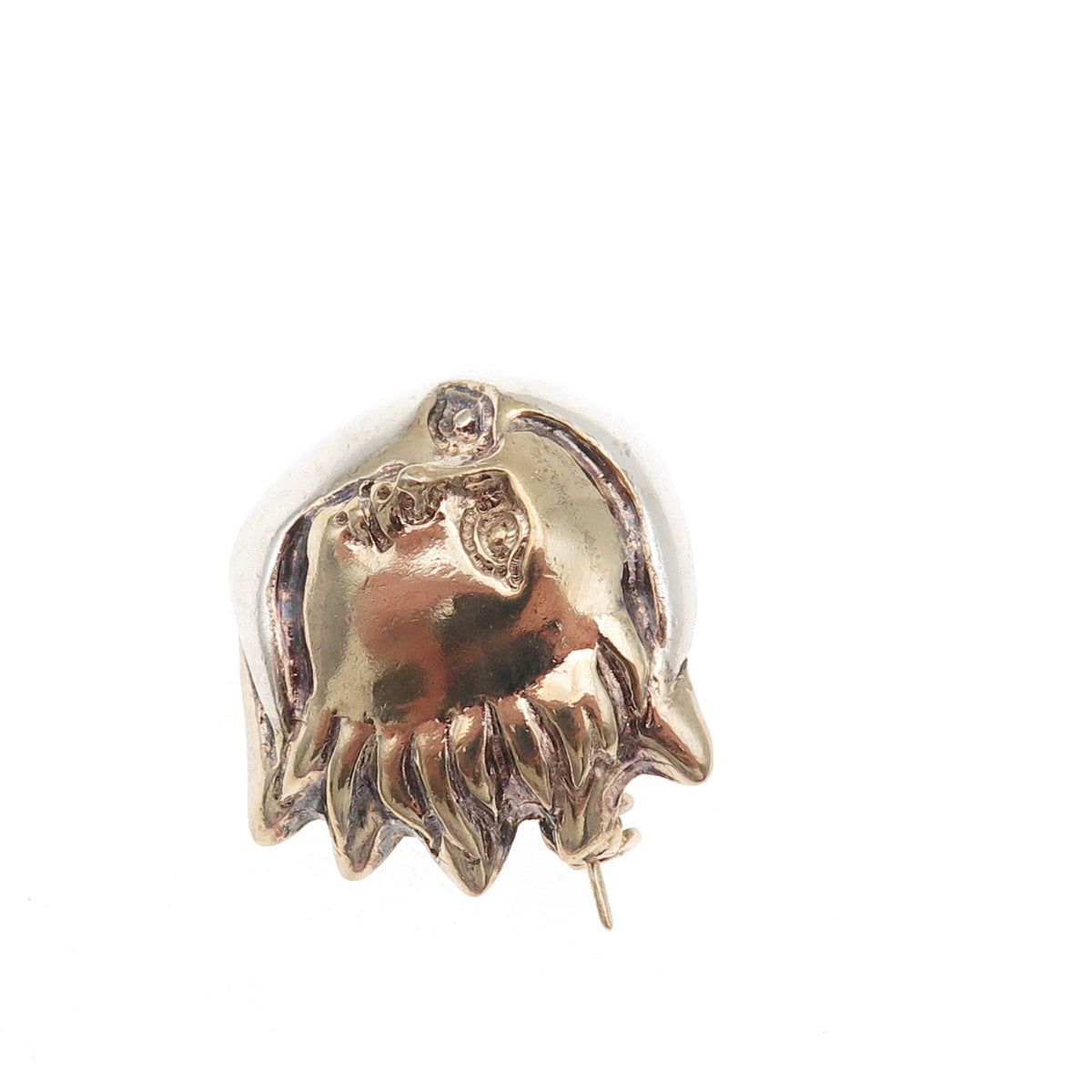 Sergio Bustamante Sterling 2-Tone Vintage Moon & Sun Brooch (missing lock hook)