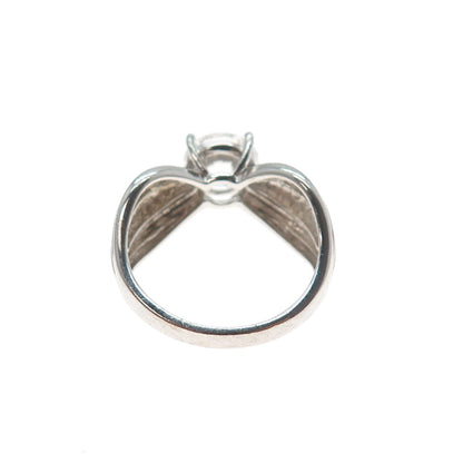 925 Sterling Silver Round-Cut C Z Engagement Ring Size 7.25