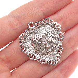 M&M Mark Mercy 925 Sterling Silver Vintage Happy Anniversary Heart Charm Pendant
