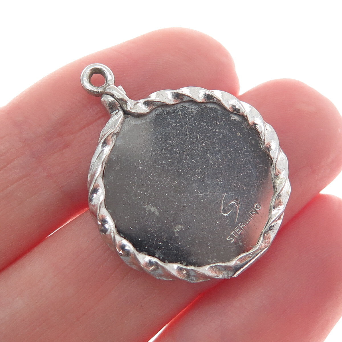 SPENCER CO. 925 Sterling Silver Vintage "Merry Christmas" Engraved Bells Pendant