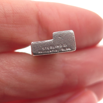 WELLS 925 Sterling Silver Vintage Prudential Tower 3D Mini Charm Pendant