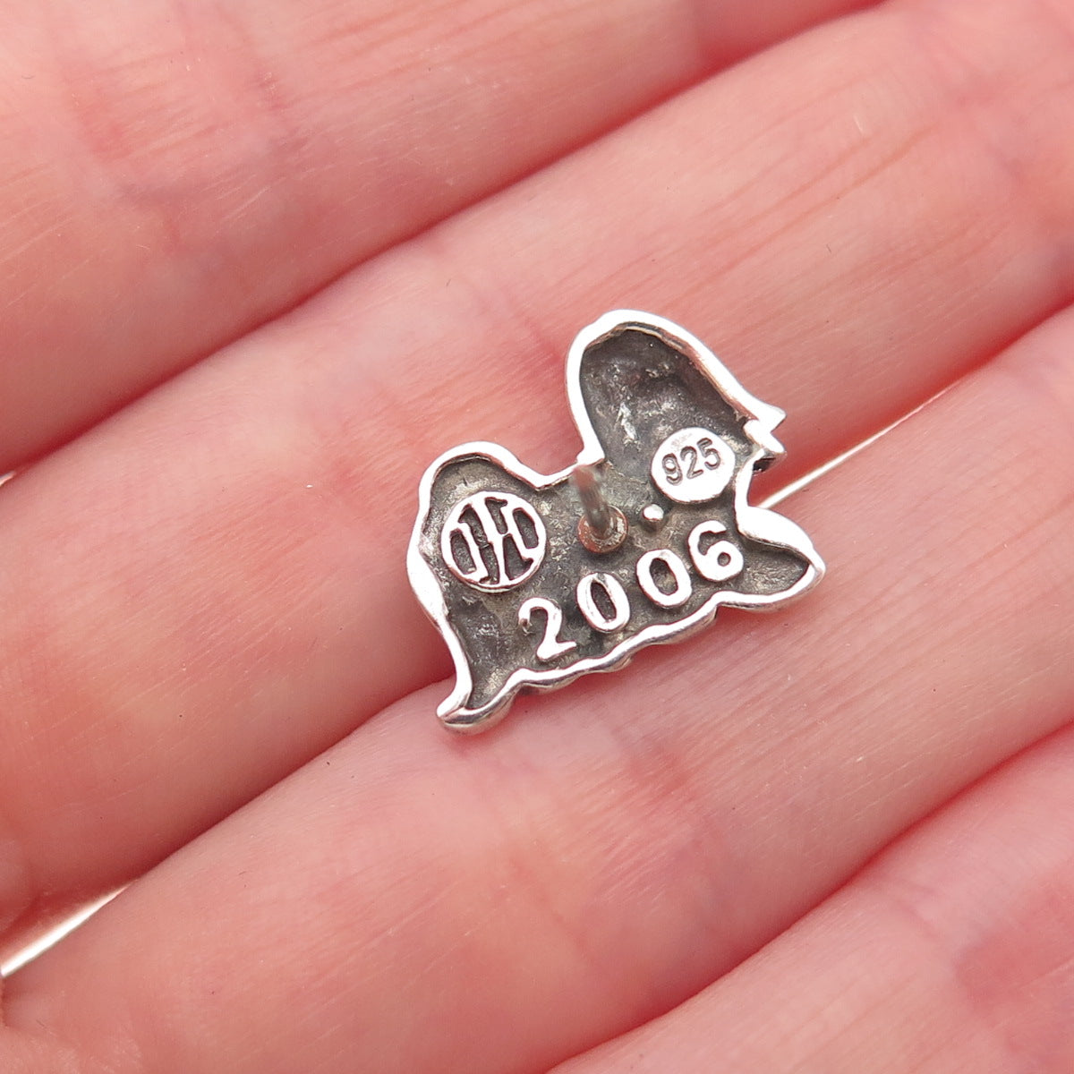 John Hardy 925 Sterling Silver Vintage 2006 Year of the Dog Tie Tack / Lapel Pin