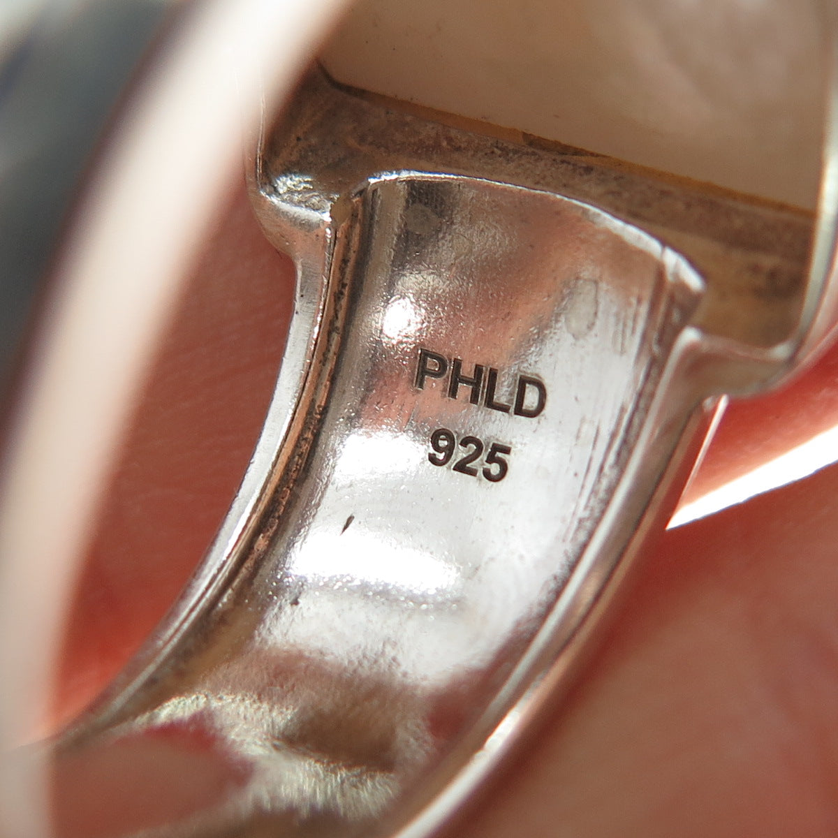 PHLD PlayHardLookDope 925 Sterling Silver Real Mother-of-Pearl Ring Size 11