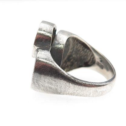 Industria Argentina Sterling Vintage Enamel Modernist Adjustable Ring Size 5.5