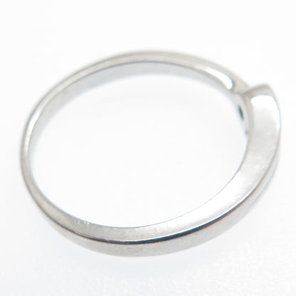 925 Sterling Silver Round-Cut C Z Hook & Eye Ring Size 6.75