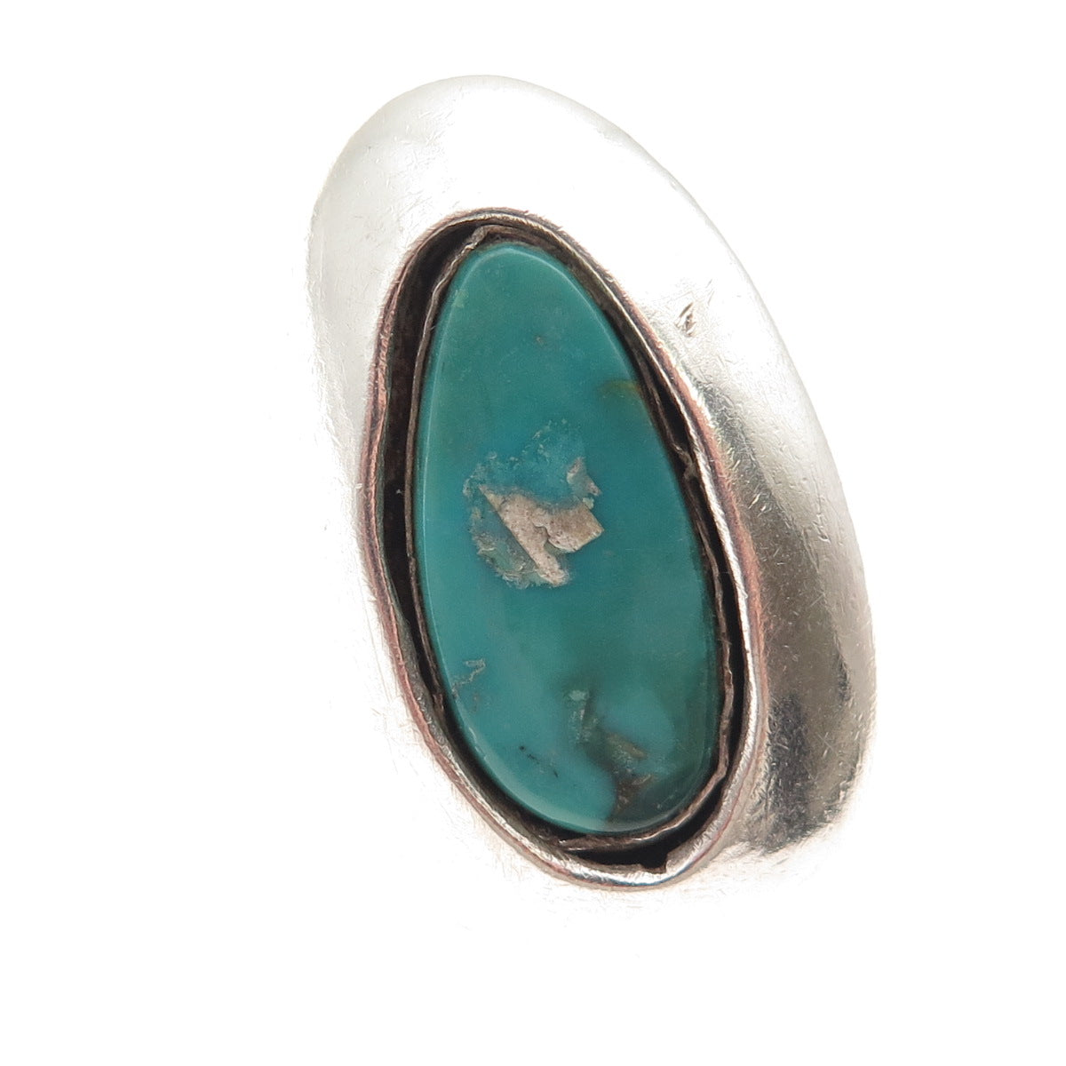 Old Pawn Sterling Silver Vintage Southwestern Kingman Turquoise Ring Size 5.25