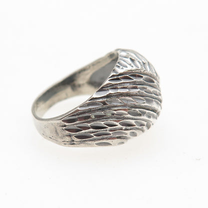925 Sterling Silver Vintage Modernist Dome Oxidized Ring Size 5.25