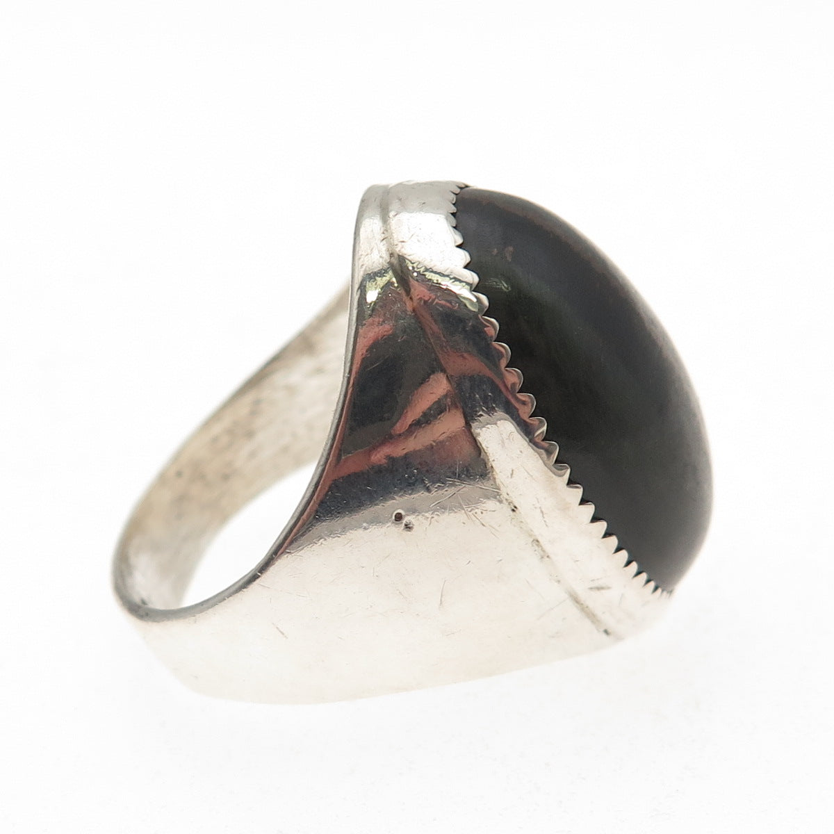 Old Pawn 925 Sterling Silver Vintage Southwestern Black Tiger Eye Ring Size 11.5