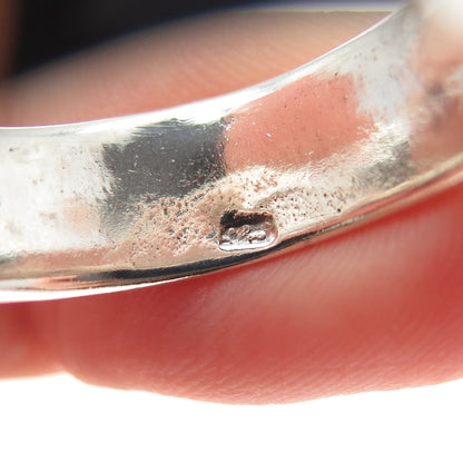925 Sterling Silver Vintage Crescent Moon Band Ring Size 10.25