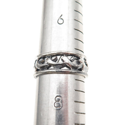 925 Sterling Silver Vintage Dolphin Oxidized Band Ring Size 7.25