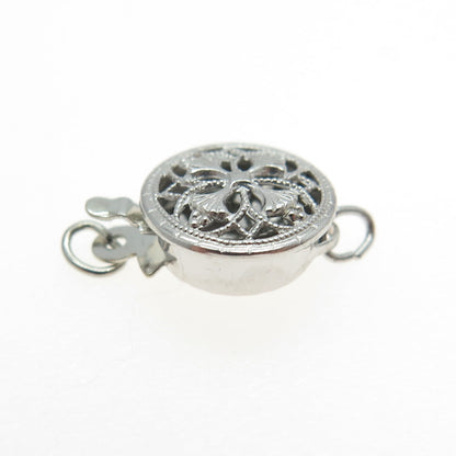 925 Sterling Silver Vintage Floral Lock Clasp For Bracelet / Necklace