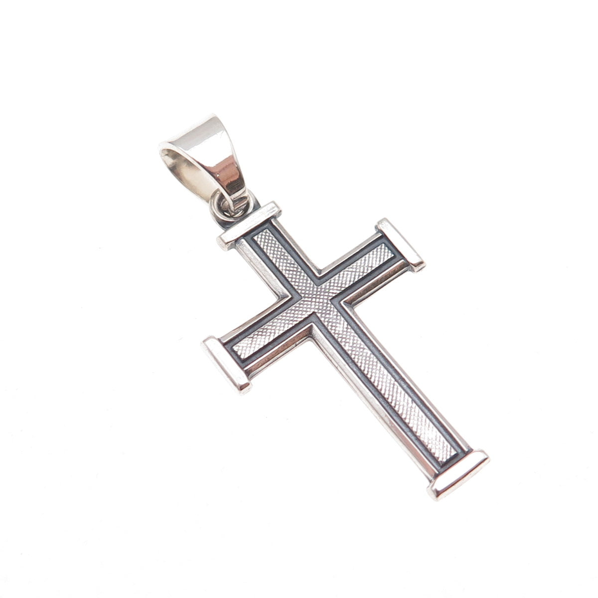 Rand & Paseka 925 Sterling Silver Vintage Cross Oxidized Charm Pendant