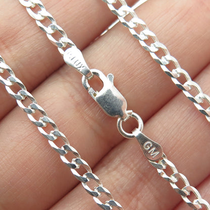 P. LUX 925 Sterling Silver Italy Curb Chain Necklace 20"