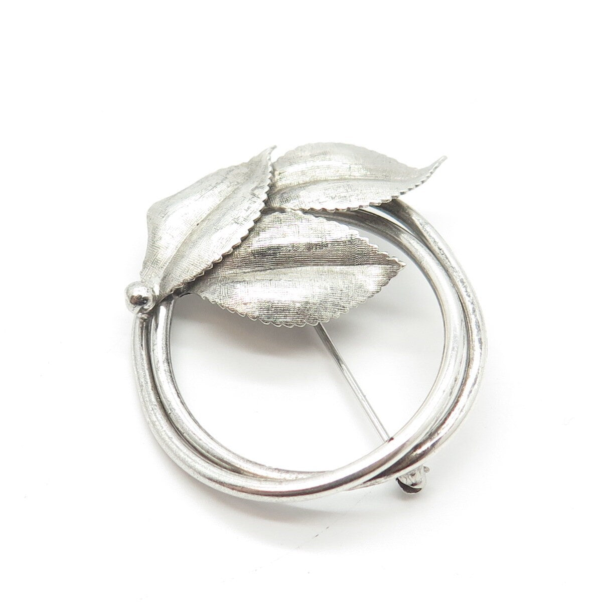 925 Sterling Silver Vintage A&Z Floral Pin Brooch