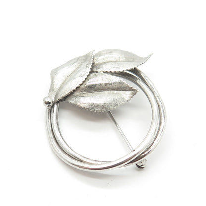 925 Sterling Silver Vintage A&Z Floral Pin Brooch
