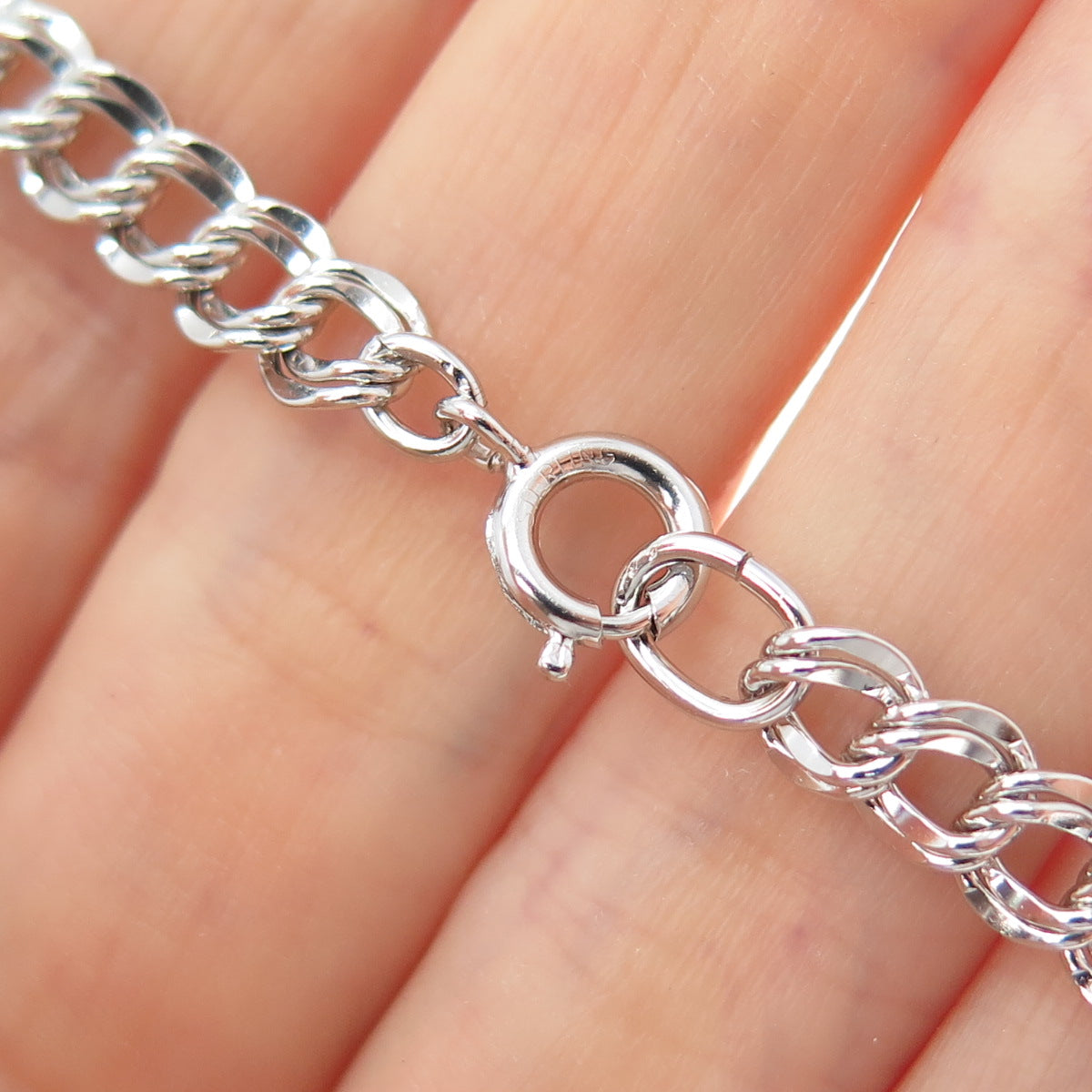 925 Sterling Silver Vintage Bismark Link Bracelet 7"