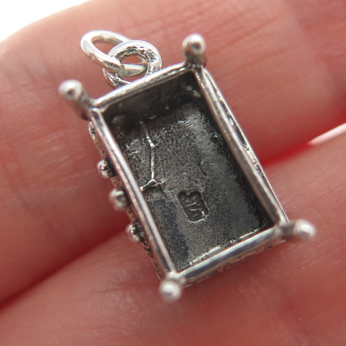 925 Sterling Silver Vintage Chest of Drawers Minimalist 3D Charm Pendant
