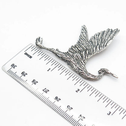 925 Sterling Silver Vintage Flying Bird Slide Pendant