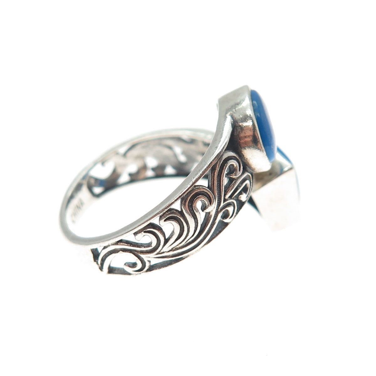 FD FELICIA DESIGN Sterling Vintage Bisbee Turquoise Adjustable Ring Size 7.75