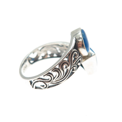 FD FELICIA DESIGN Sterling Vintage Bisbee Turquoise Adjustable Ring Size 7.75
