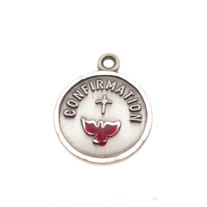 Bliss 925 Sterling Silver Vintage Enamel Confirmation Mini Charm Pendant