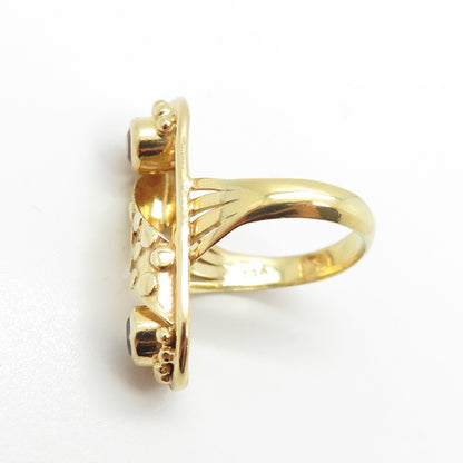 YES SILVER JEWELRY Sterling Gold Plated Vintage Amethyst & Garnet Ring Size 6.75