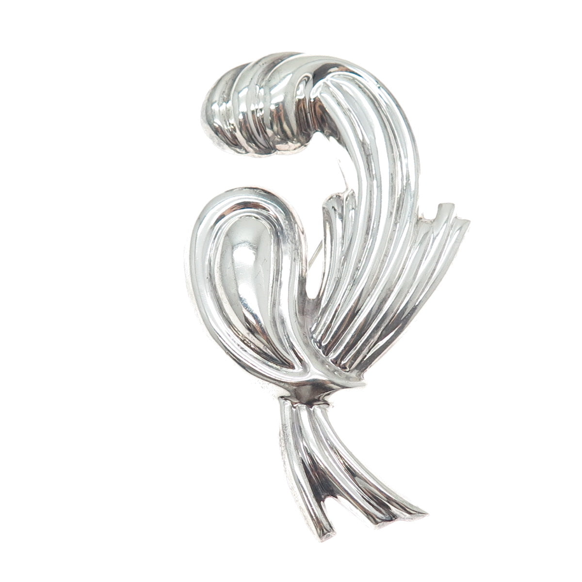 925 Sterling Silver Vintage Mexico Modernist Pin Brooch / Pendant