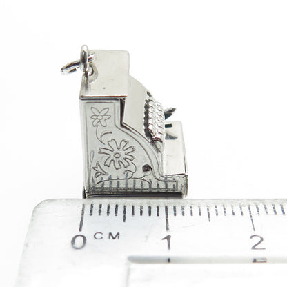 J.M. FISHER 925 Sterling Silver Antique Enamel Cash Register Movable 3D Pendant