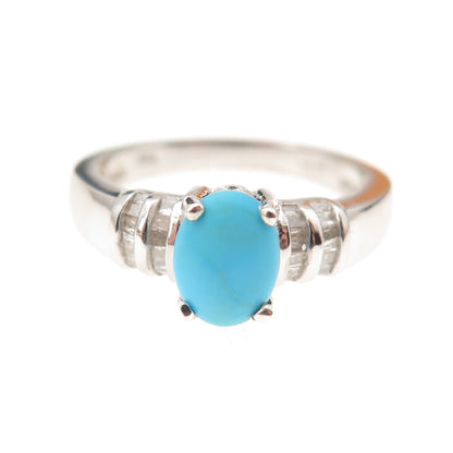 Chuck Clemency 925 Sterling Silver Real Diamond & Turquoise Ring Size 8.25