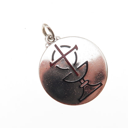 Creed 925 Sterling Silver Vintage Enamel Cross & Chalice Charm Pendant