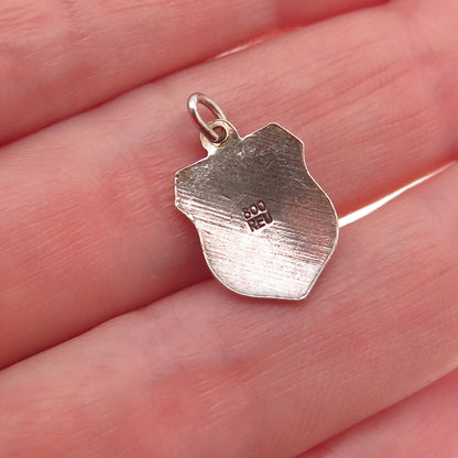 Fritz Reu & Co. 800 Silver Vintage Enamel Rinteln Mini Charm Pendant