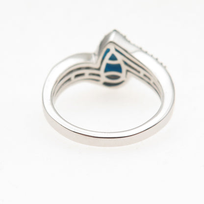 Chuck Clemency 925 Sterling Silver Real Turquoise White Topaz Spinel Ring Size 8