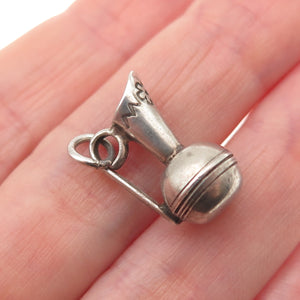 Old Pawn 925 Sterling Silver Vintage Southwestern Pitcher 3D Mini Charm Pendant