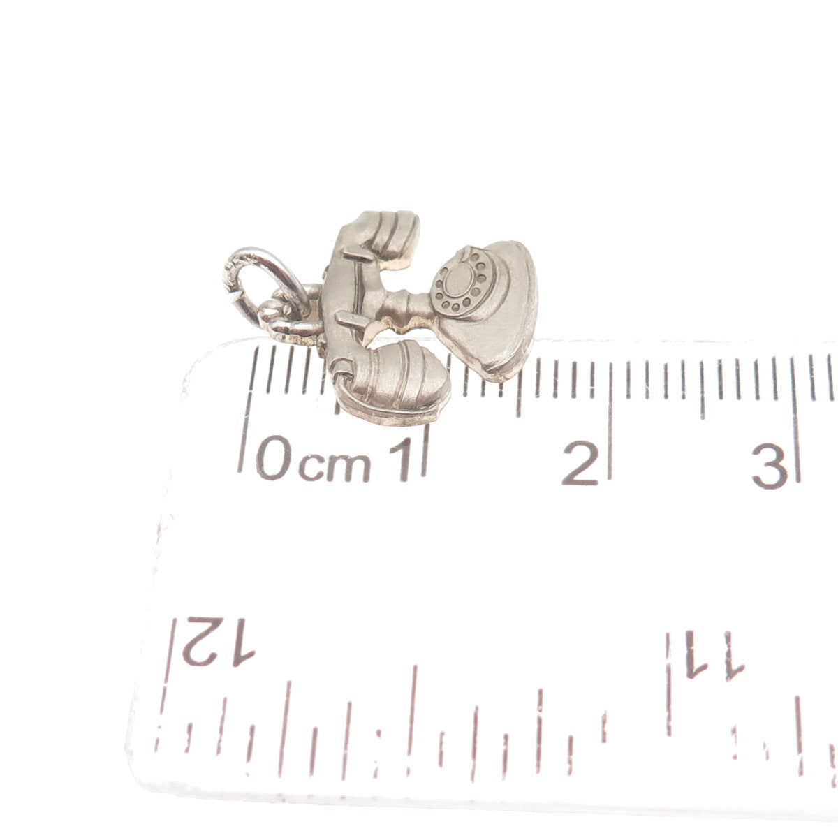 O.C. TANNER 925 Sterling Silver Vintage Retro Rotary Phone Mini Charm Pendant
