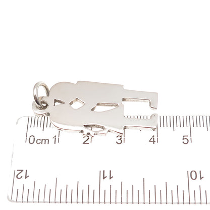 800 Silver Vintage Italy Kissing Couple Charm Pendant