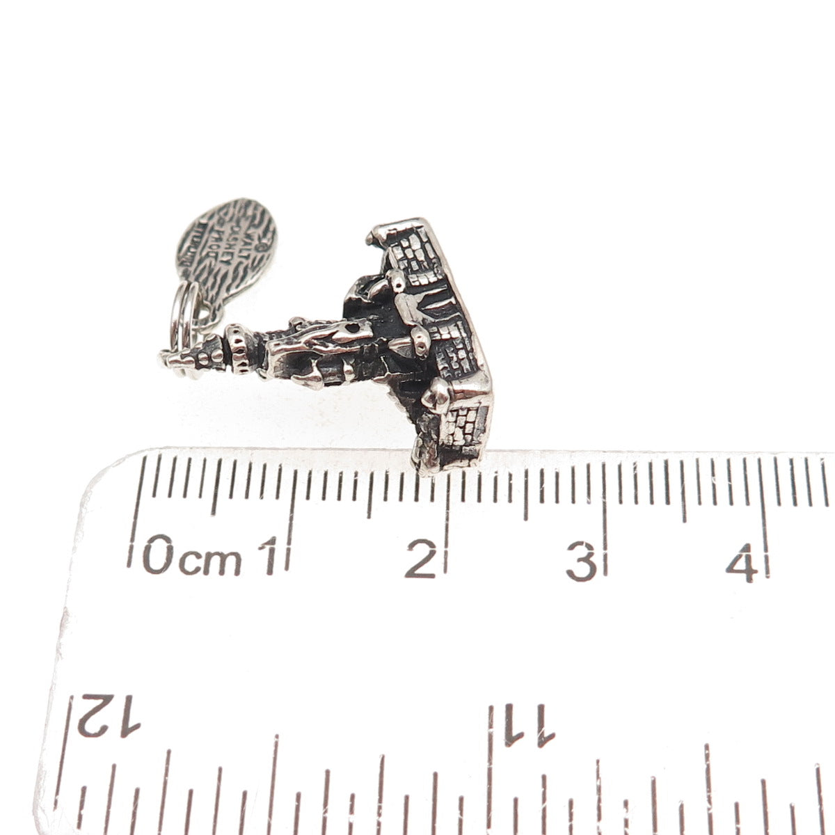Walt Disney 925 Sterling Silver Vintage Cinderella Castle 3D Charm Pendant