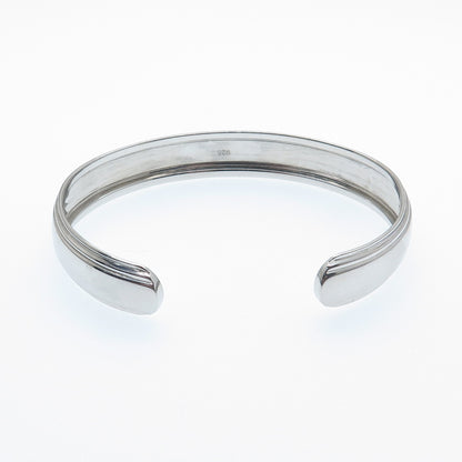 925 Sterling Silver Vintage Modernist Adjustable Cuff Bracelet 7"