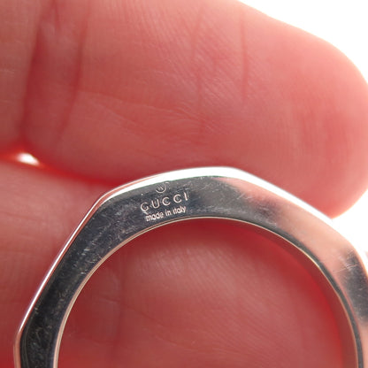 Gucci Sterling Silver Vintage Italy SET of 3 Hexagon Stackable Rings Size 8.75