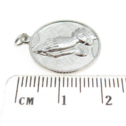 925 Sterling Silver Antique Art Deco Hands In Prayer Charm Pendant